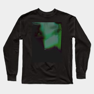 Digital collage, special processing. Abstract art. Eyes, overlay with light shapes. Aquamarine and green. So beautiful. Long Sleeve T-Shirt